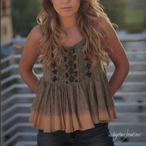 dark green and yellow mustard tank top